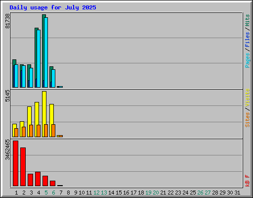 Daily usage for July 2025